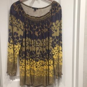 Cha Cha Vente Printed Peasant Top, 3/4 sleeves